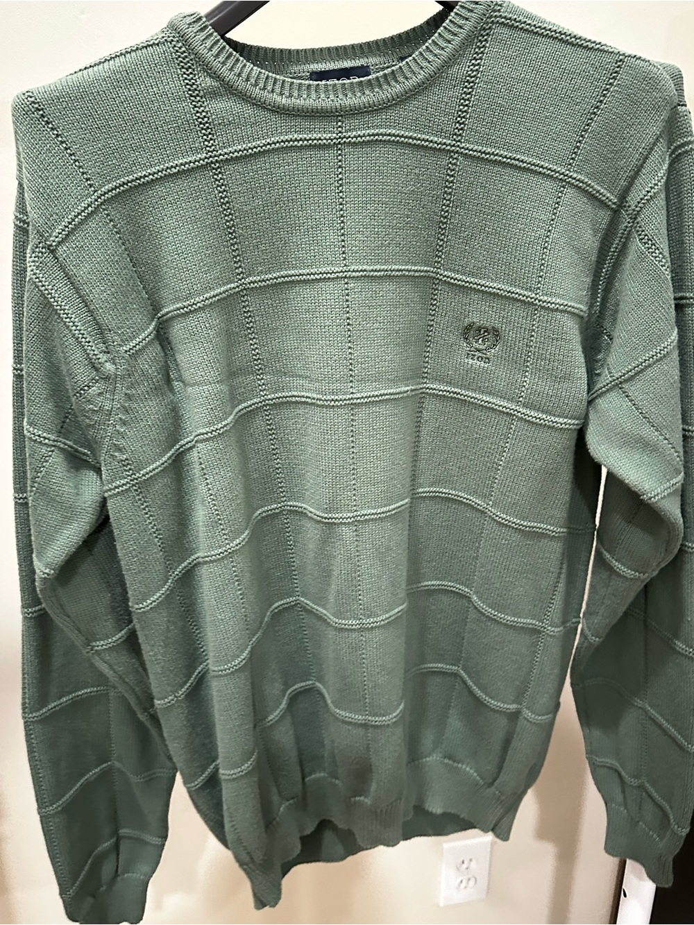Izod Mint Green Textured Crewneck Sweater